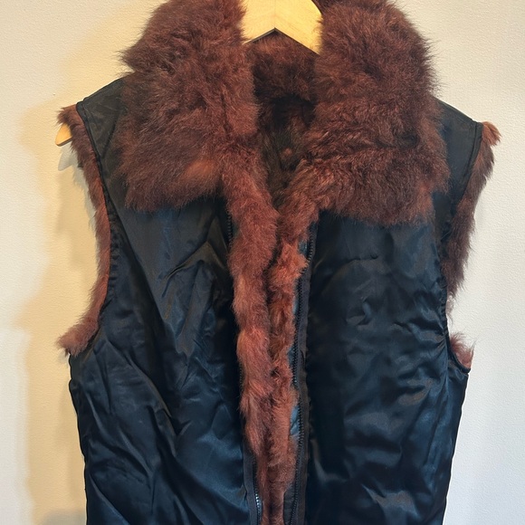 Vintage leather jacket with removable faux fur vest liner - Picture 4 of 4